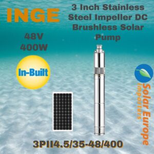 Inge: 3 Inch Stainless Steel Impeller DC Brushless Solar Pump 48VDC 400W (3PII4.5/35-48/400)