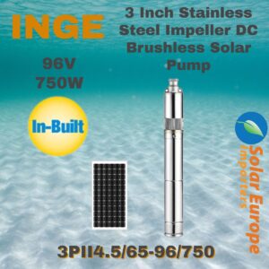 Inge: 3 Inch Stainless Steel Impeller DC Brushless Solar Pump 96VDC 750W (3PII4.5/65-96/750)