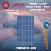 CNBM: 100W Solar Panel Poly Crystalline (CNBM6P-100)