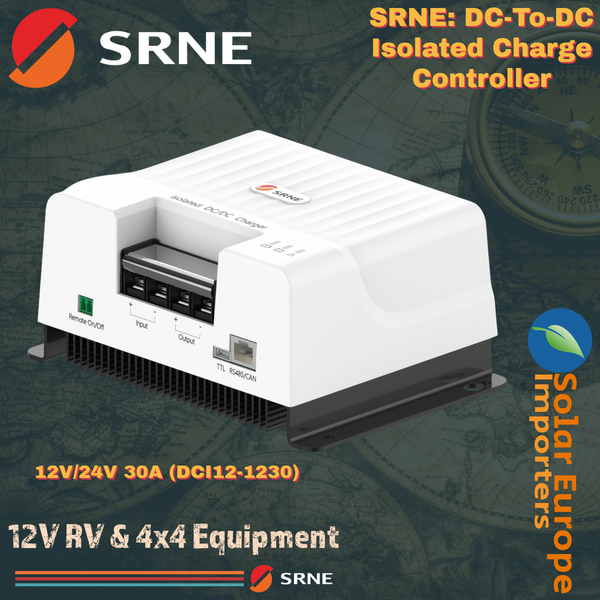SRNE: DC-To-DC Isolated Charge Controller 12V/24V 30A (DCI12-1230)