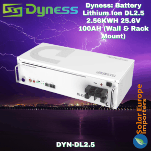 Dyness: Battery Lithium Ion DL2.5 2.56KWH 25.6V 100AH (Wall & Rack Mount) (DYN-DL2.5)