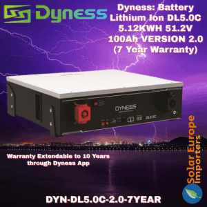 Dyness: Battery Lithium Ion DL5.0C 5.12KWH 51.2V 100Ah VERSION 2.0 (7 Year Warranty) (DYN-DL5.0C-2.0-7YEAR)