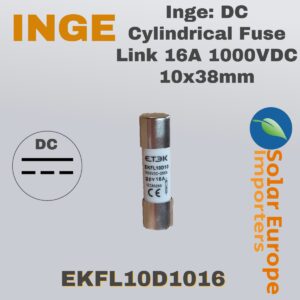 Inge: DC Cylindrical Fuse Link 16A 1000VDC 10x38mm (EKFL10D1016)