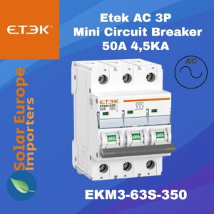 Etek: AC 3P Mini Circuit Breaker 50A 4.5KA (EKM3-63S-350)