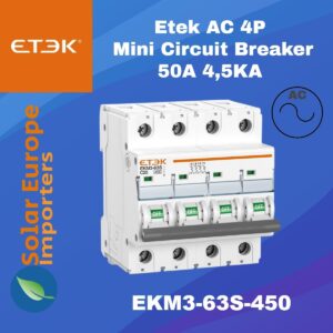 Etek: AC 4P Mini Circuit Breaker 50A 4.5KA (EKM3-63S-450)