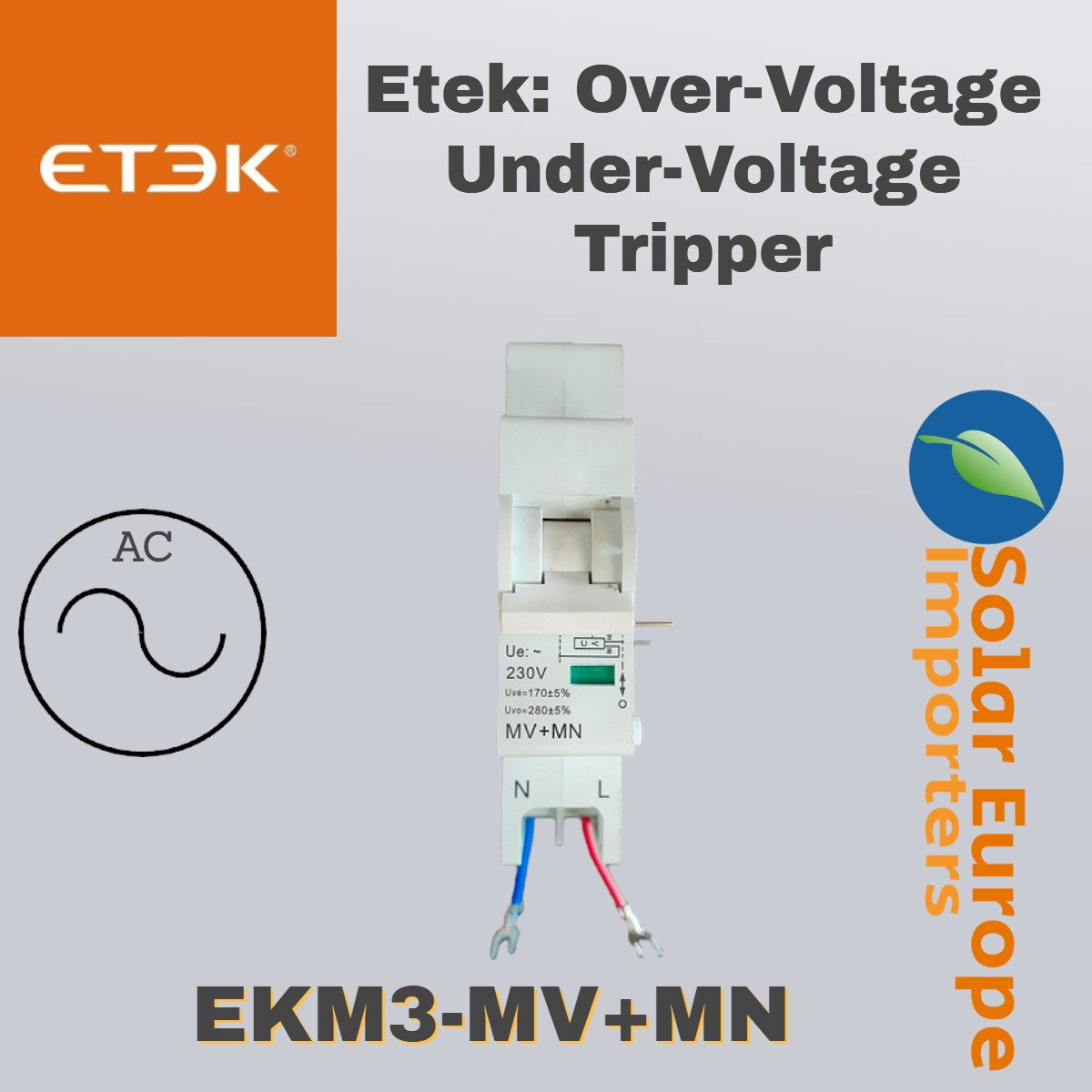 Etek: Over-Voltage Under-Voltage Tripper (EKM3-MV+MN)