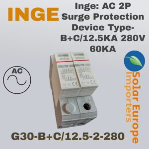 Inge: AC 2P Surge Protection Device Type-B+C/12.5KA 280V 60KA (G30-B+C/12.5-2-280)