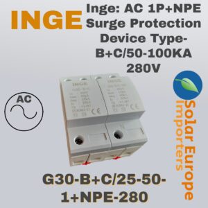 Inge: AC 1P+NPE Surge Protection Device Type-B+C/50-100KA 280V (G30-B+C/25-50-1+NPE-280)