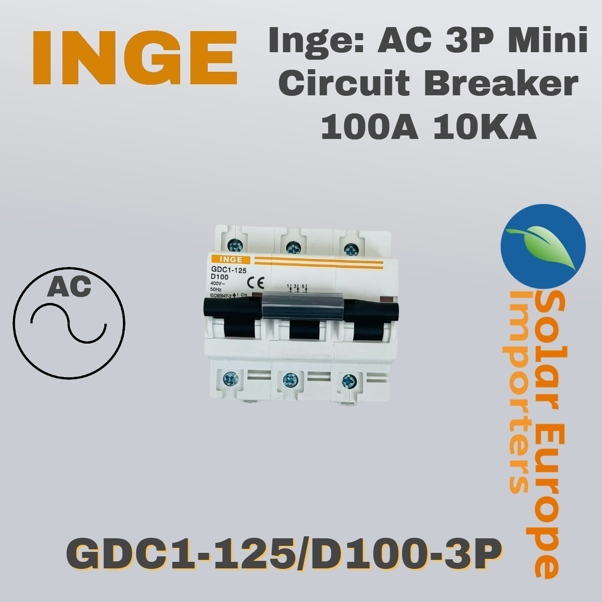 Inge: AC 3P Mini Circuit Breaker 100A 10KA (GDC1-125/D100-3P)