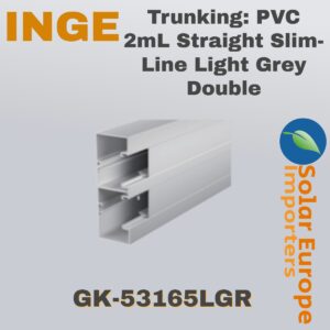 Trunking: PVC 2mL Straight Slim-Line Light Grey Double (GK-53165LGR)