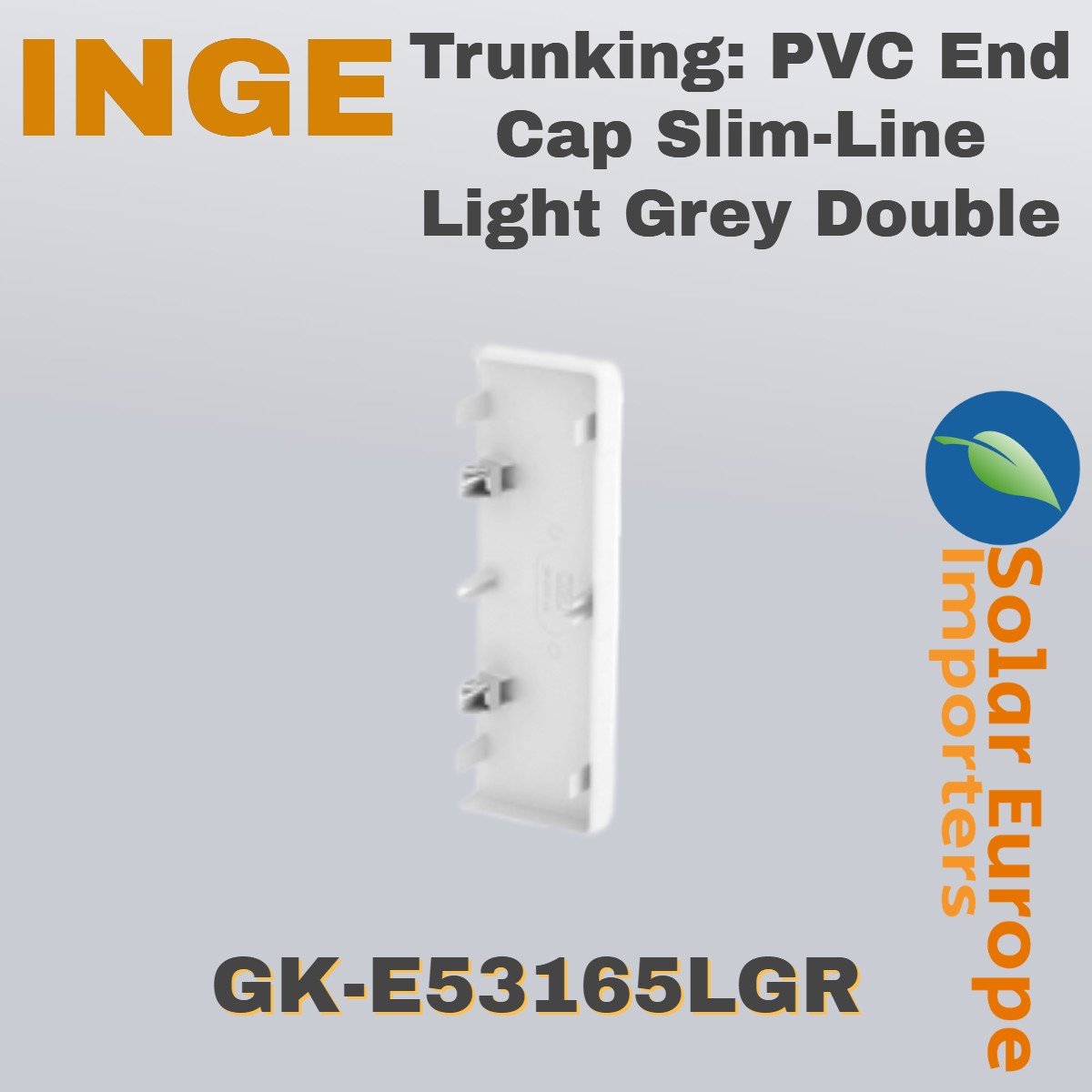 Trunking: PVC End Cap Slim-Line Light Grey Double (GK-E53165LGR)