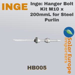 Inge: Hanger Bolt Kit M10 x 200mmL for Steel Purlin (HB005)
