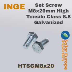 Set Screw M8x20mm High Tensile Class 8.8 Galvanized (HTSGM8x20)