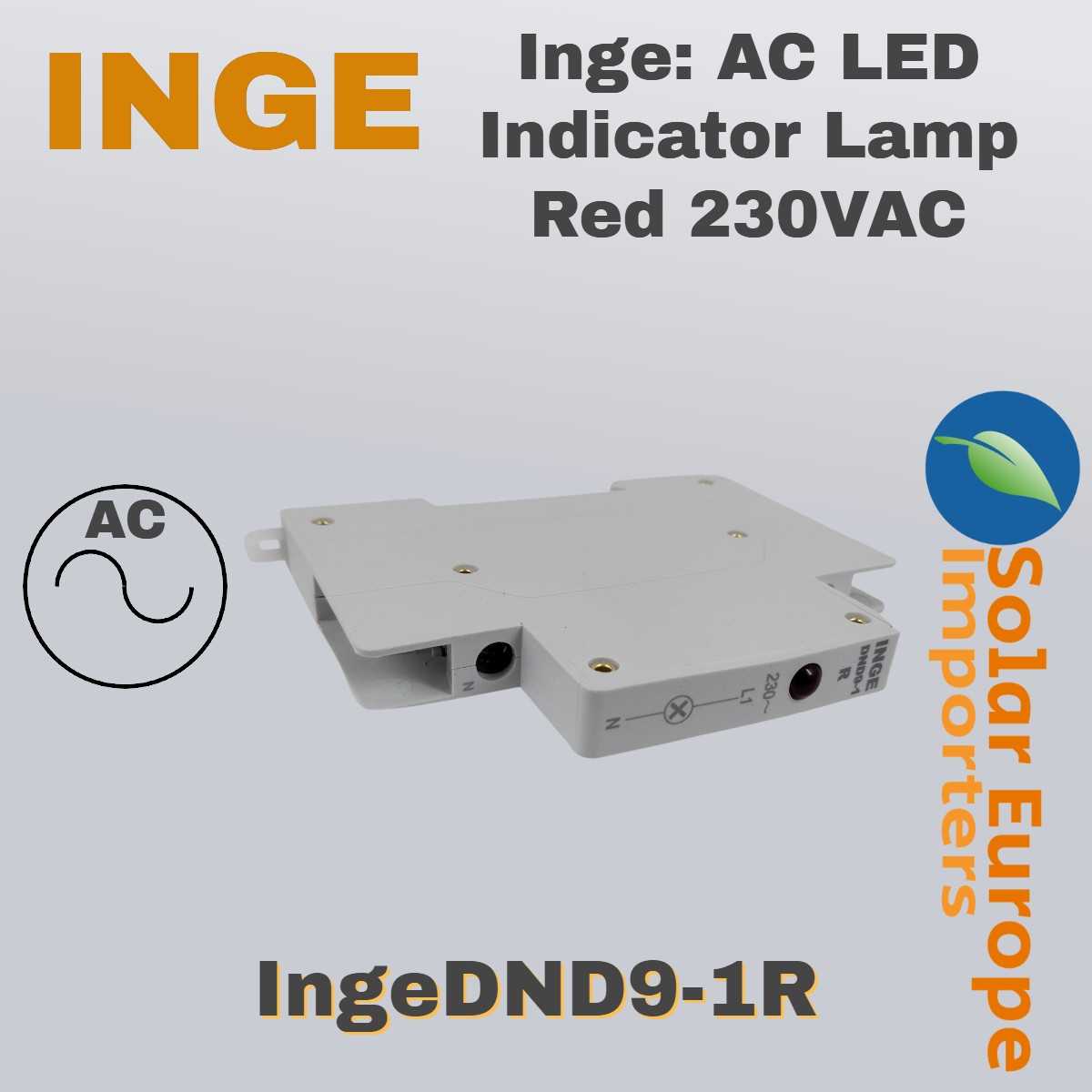 Inge: AC LED Indicator Lamp Red 230VAC (IngeDND9-1R)
