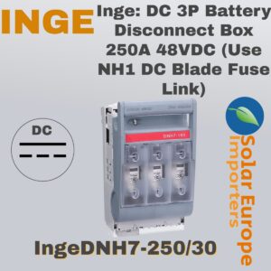 Inge: DC 3P Battery Disconnect Box 250A 48VDC (Use NH1 DC Blade Fuse Link) (IngeDNH7-250/30)