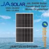 JA Solar Panel 540W Half Cell Mono Crystalline (JAM72S30-540/MR)