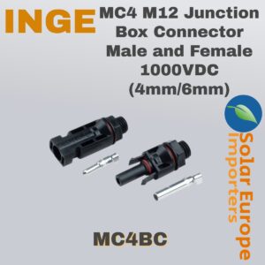 MC4 M12 Junction Box Connector Male and Female 1000VDC (4mm/6mm) (MC4BC)