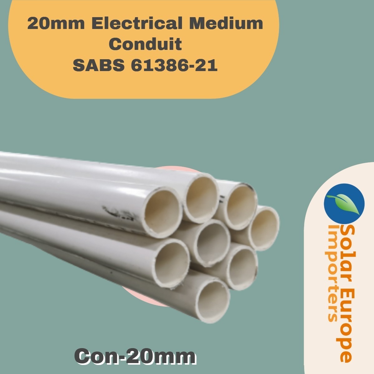 Inge: PVC Conduit 20mmØ x 4mL (Single Length) (SABS 61386-21) (Con-20mm)