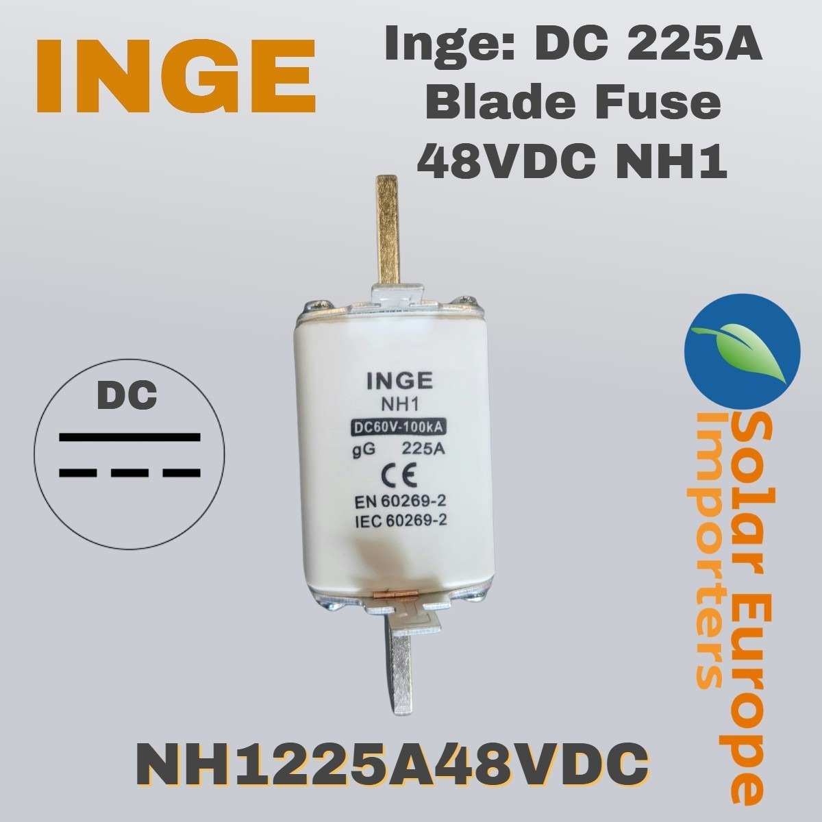 Inge: DC 225A Blade Fuse 48VDC NH1 (NH1225A48VDC)