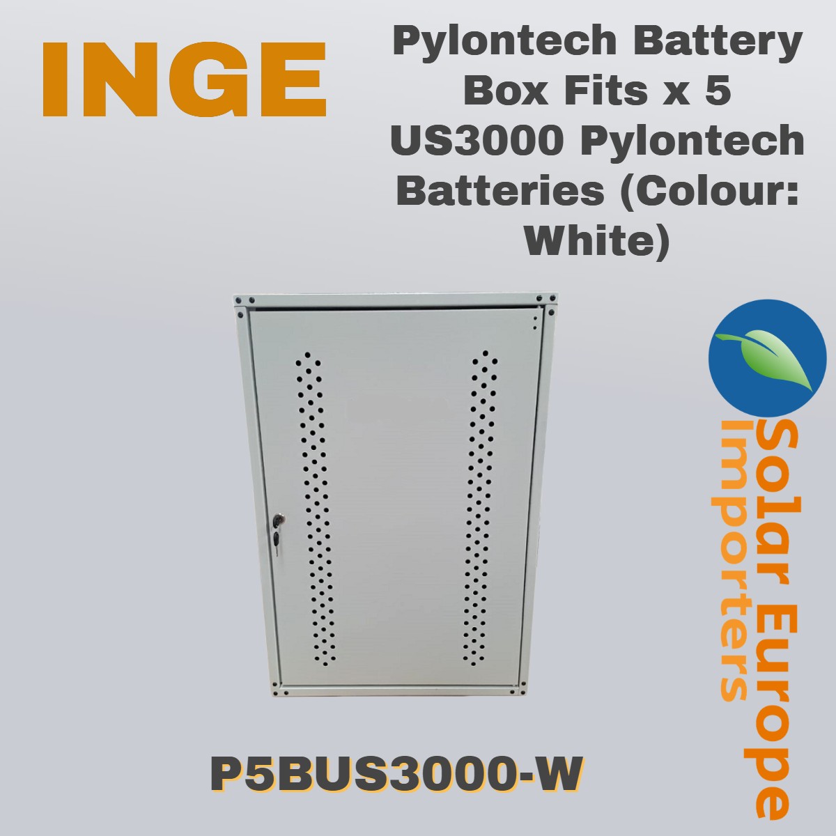 Pylontech Battery Box Fits x5 US3000 Pylontech Batteries (Colour White) (P5BUS3000-W)
