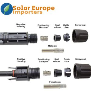 Alternative view of MC4 Connector Male and Female 1500VDC (4mm/6mm) (MC4-6HV)