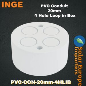 Inge: PVC Conduit Loop-In Box 20mmØ 4 Hole (Each) (PVC-CON-20mm-4HLIB)