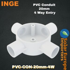 Inge: PVC Conduit Junction 20mmØ 4 Way Entry (Each) (PVC-CON-20mm-4W)