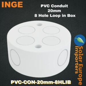 Inge: PVC Conduit Loop-In Box 20mmØ 8 Hole (Each) (PVC-CON-20mm-8HLIB)