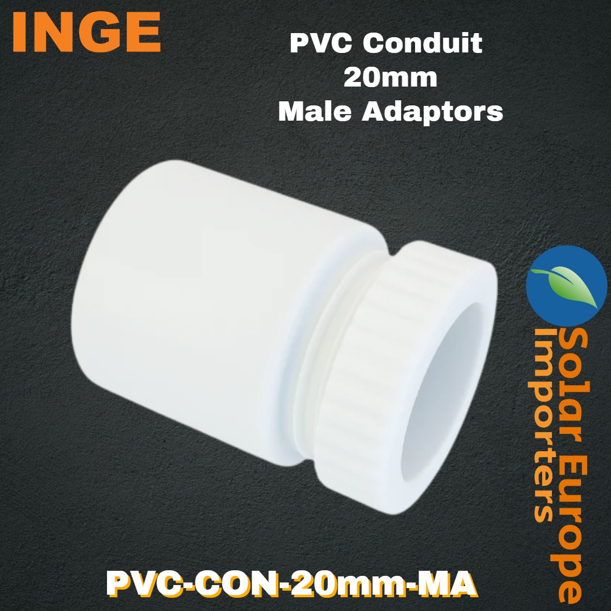 Inge: PVC Conduit Male Adaptor 20mmØ (10 Pack) (PVC-CON-20mm-MA)