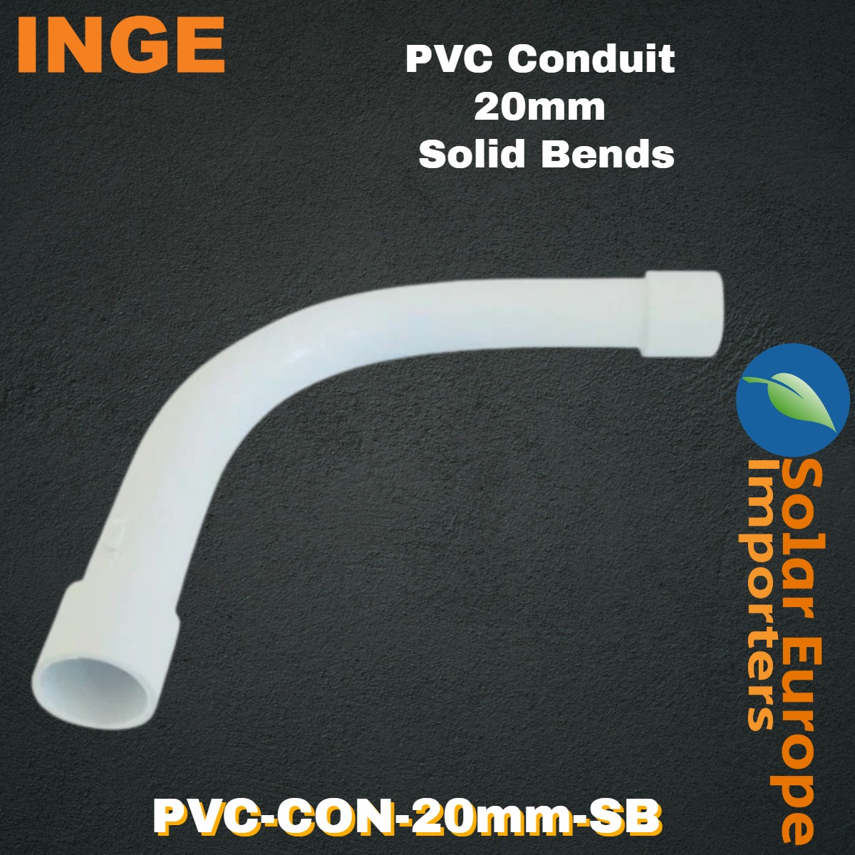 Inge: PVC Conduit Solid Bend 20mmØ (Each) (PVC-CON-20mm-SB)