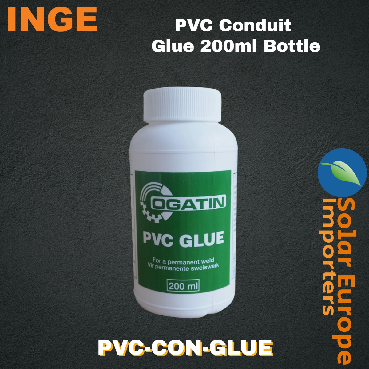 Inge: PVC Conduit Glue 200ml Bottle (Each) (PVC-CON-GLUE)