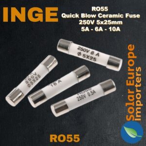 Inge: AC RO55 Quick Blow Ceramic Fuse 6A 250V 5x25mm (RO55-6A)