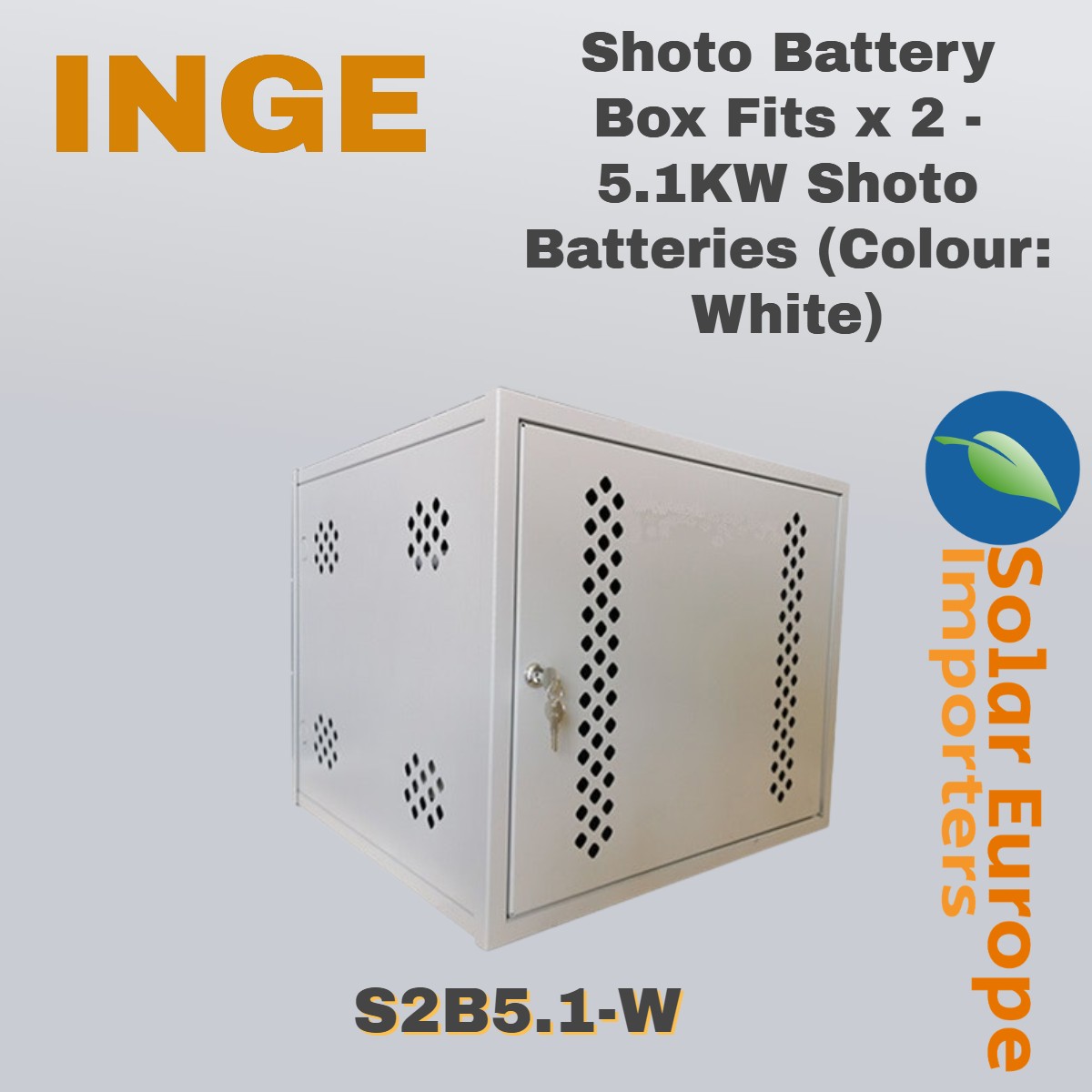 Shoto Battery Box Fits 2 x 5.12Kw Shoto Batteries (Colour White) (S2B5.1-W)