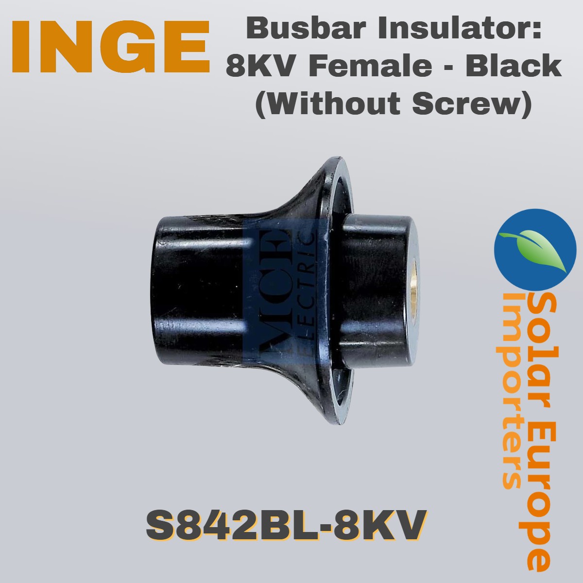 Busbar Insulator: 8KV Female - Black (Without Screw) (S842BL-8KV)