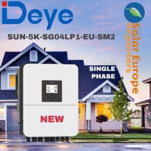 Deye: 5Kw Single Phase Hybrid Inverter (NEW) - VOC: 500V Battery: 48V CT&WIFI Incl (SUN-5K-SG04LP1-EU-SM2)