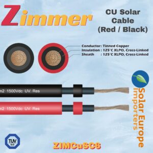 Zimmer: CU Solar Safety Cable 6mm² Copper (-) Negative (Black) (PER METER) (ZIMCUSC6-)