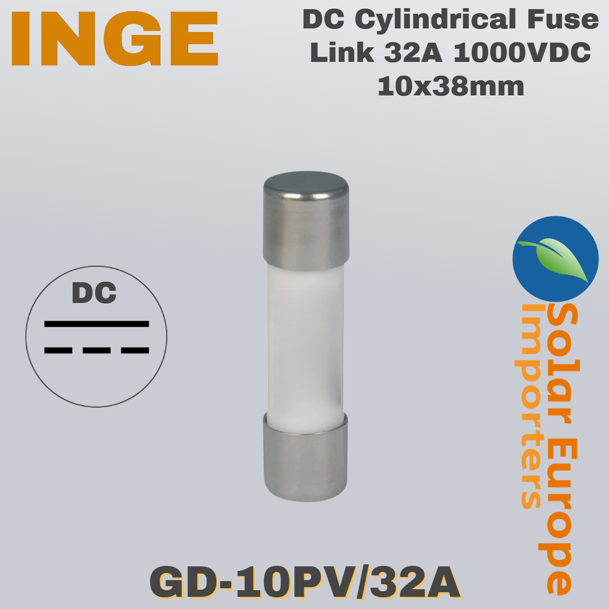 Inge: DC Cylindrical Fuse Link 32A 1000VDC 10x38mm (GD-10PV/32A)
